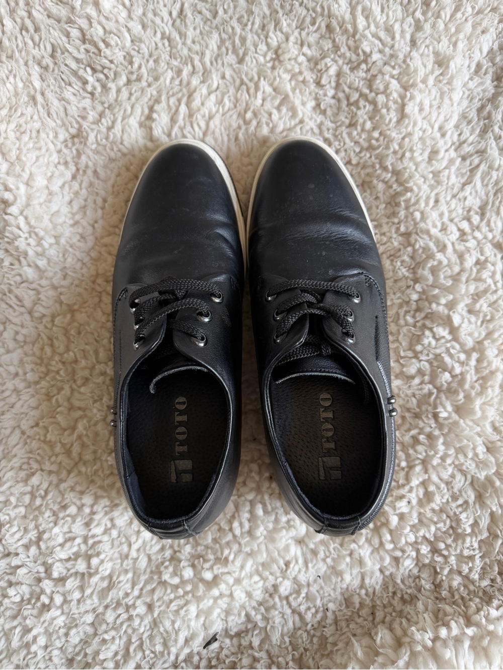 TOTO Men’s Elecated Black Casual Lift Sneakers Size 8